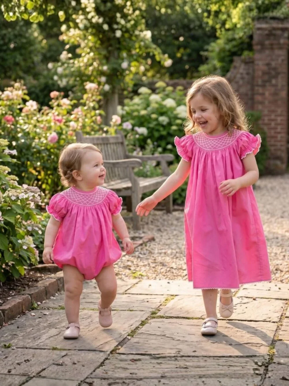 Adorable Pink Gingham Smocked Bishop Dress for Baby Girls - Perfect for Spring!